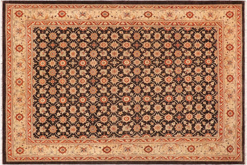 handmade Transitional Kafkaz Chobi Ziegler Brown Beige Hand Knotted RECTANGLE 100% WOOL area rug 9 x 12